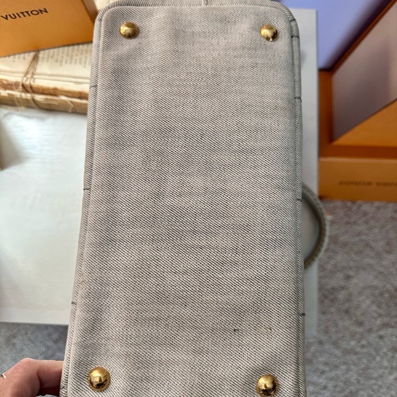 Prada Light Gray Canvas Tote - Picture 3 of 15